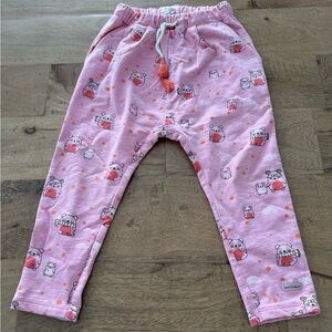 Souris Mini fun Pink Kids pants Cute Bear Print size 2-3 years